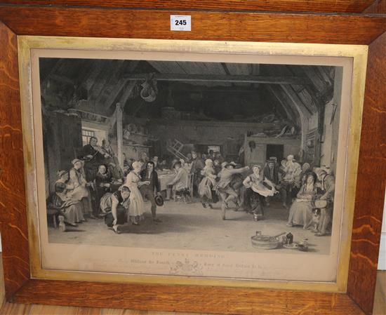 After Sir David Wilkie, four early 19th century engravings, The Penny Wedding, The Blind Fiddler, etc.,
